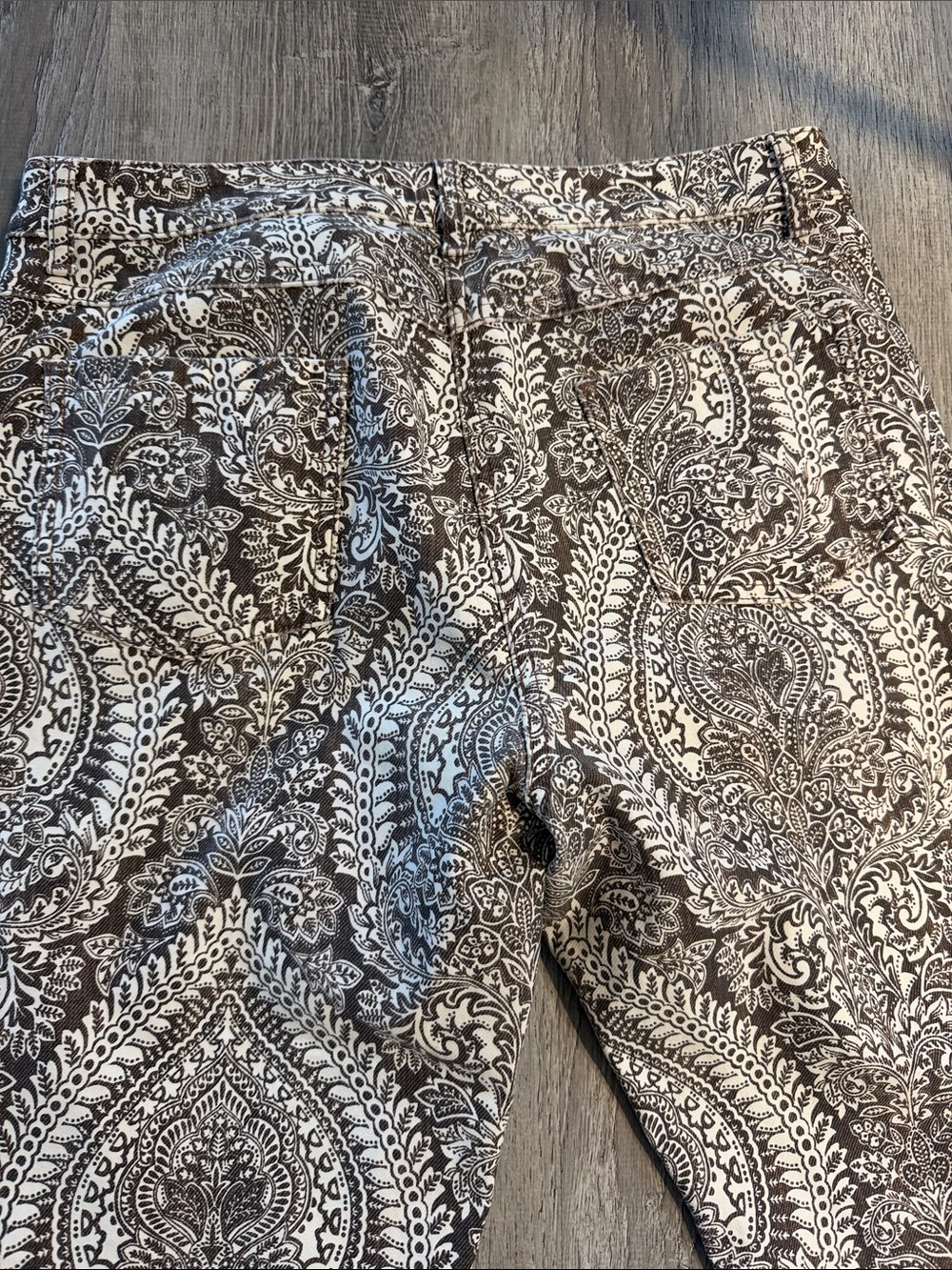 J. McLaughlin Lexi Brown/Off-White Mega Ravi Paisley Boho Print Pant Jeans Sz 12 - Picture 13 of 17